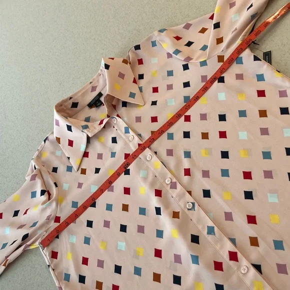 NWT Halogen Multicolor Diamond Print Blouse Women Size XL - Picture 9 of 11